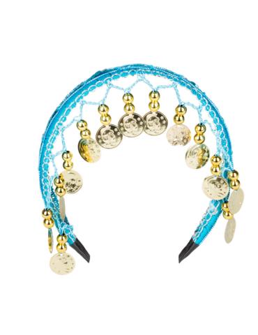 Opaska taniec brzucha niebieska 00457N BOLLYWOOD