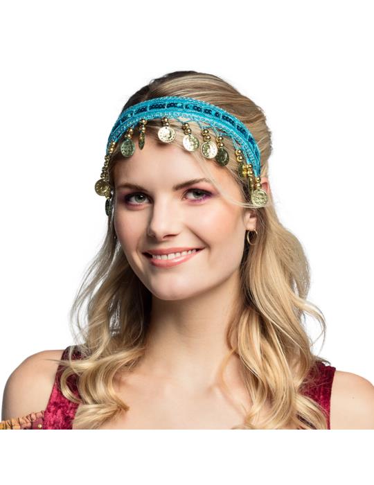 Opaska taniec brzucha niebieska 00457N BOLLYWOOD