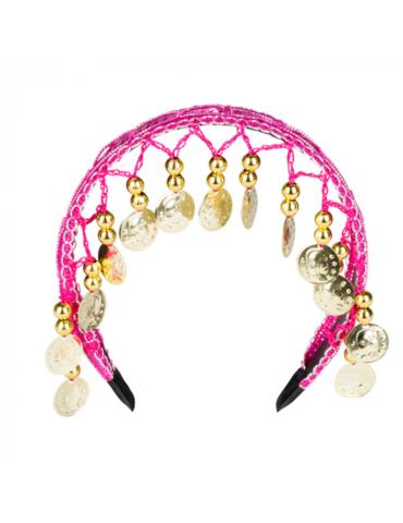 Opaska taniec brzucha różowa 00457R BOLLYWOOD