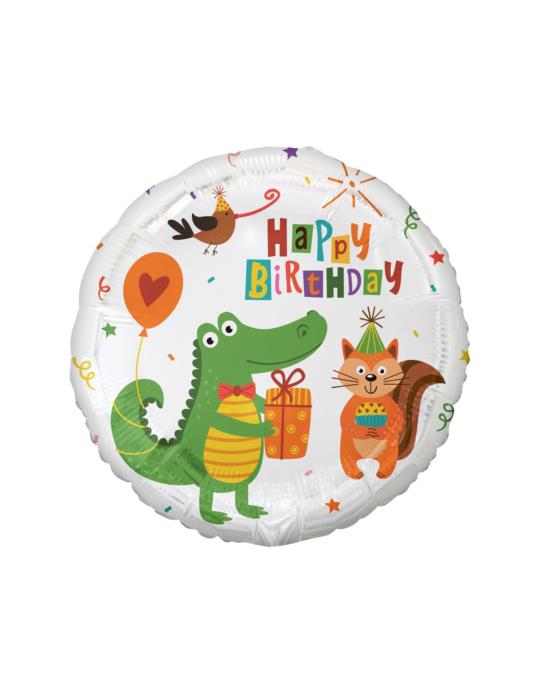 1Balon Foliowy Krokodyl Zoo FG-OBKP Happy Birthday Sto Lat Urodzinowy