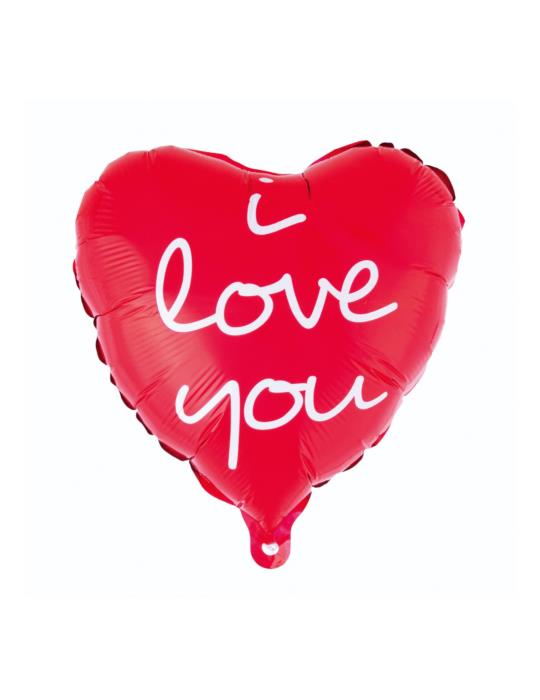 1Balon Serce I Love You FG-S36ILN foliowy czerwony z napisem