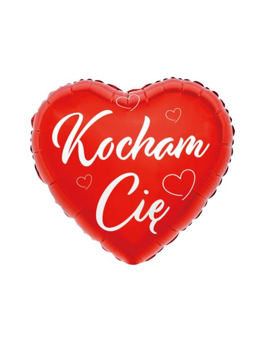 1Balon Serce Kocham Cię FG-SKCC foliowy czerwony z napisem