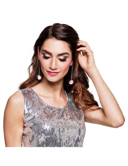 1Klipsy Kula Disco Srebrna 64415 Kolczyki Lata 80-te 70-te PRL