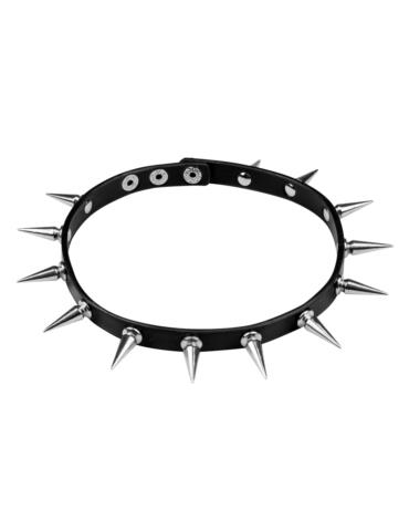 1Naszyjnik Kolczatka Rock Metal 64497 na szyję skórzana z ćwiekami