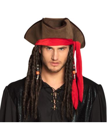 Kapelusz Pirata Jacka Kapitana 81938 z włosami dredami Piraci z Karaibów