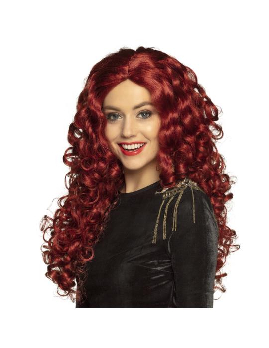 1Peruka Długa Czerwona Loki 85060 Merida Mermaid Syrena Księżniczka Królowa