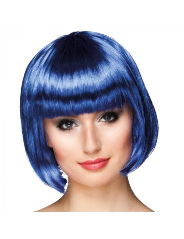 Peruka Krótka Niebieska z Grzywką PT092N Granatowa Bob krótkie włosy