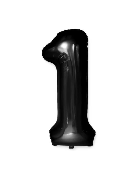 1Balon Foliowy Cyfra 1 Czarny 450081 100cm liczba urodziny przyjęcia okazje
