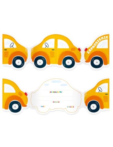 1Zaproszenia urodzinowe Auta 6szt 131503