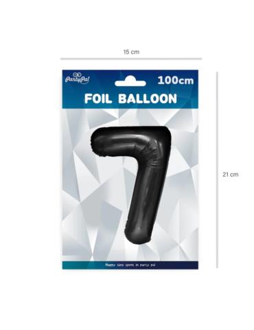 1Balon Foliowy cyfra 7 Czarny 450087 100cm liczba urodziny przyjęcia okazje