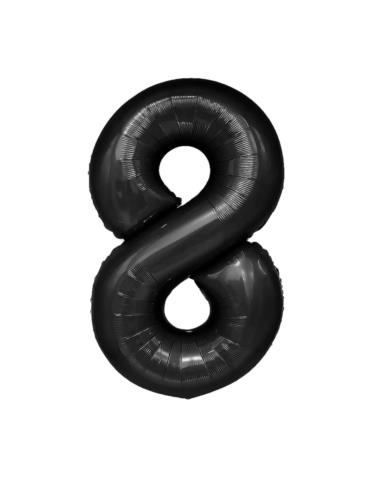 1Balon Foliowy Cyfra 8 Czarny 450088 100cm liczba urodziny przyjęcia okazje