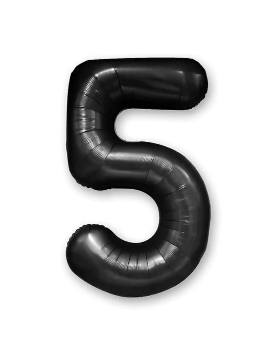 1Balon Foliowy Cyfra 5 Czarny 450085 100cm liczba urodziny przyjęcia okazje