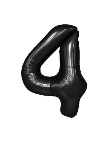 1Balon Foliowy Cyfra 4 Czarny 450084 100cm liczba urodziny przyjęcia okazje