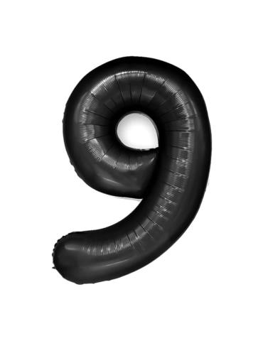 1Balon Foliowy Cyfra 9 Czarny 450089 100cm liczba urodziny przyjęcia okazje
