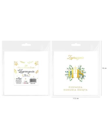1Zaproszenia na Komunię Eukaliptus132579 10 sztuk pierwsza komunia