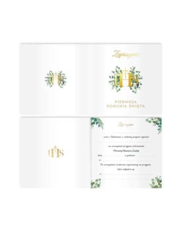 1Zaproszenia na Komunię Eukaliptus132579 10 sztuk pierwsza komunia