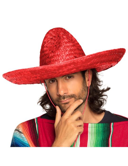 1Sombrero Słomkowe Czerwone 95474C