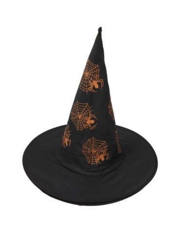 1Kapelusz Czarownicy Czarny Pająki CC270 i Pajęczyny Wiedźma Halloween Andrzejki