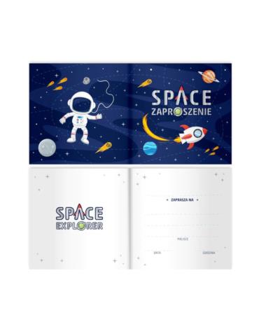 1Zaproszenia Kosmos urodzinowe 130353 6 sztuk astronauta