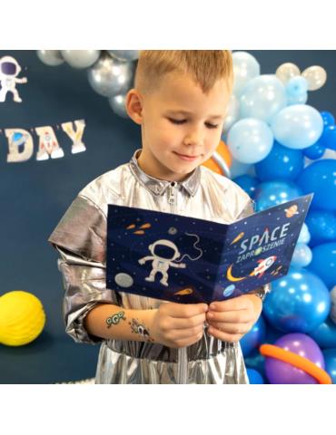 1Zaproszenia Kosmos urodzinowe 130353 6 sztuk astronauta