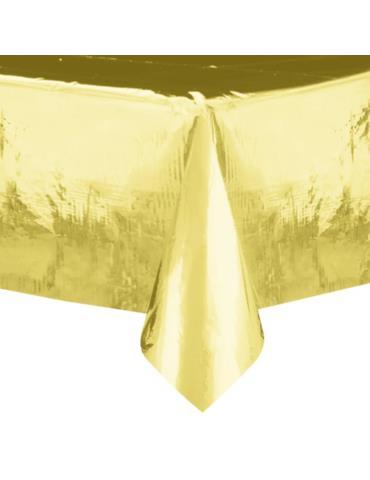 1Obrus Złoty błyszczący foliowy 512315 137x274 urodziny eventy imprezy party
