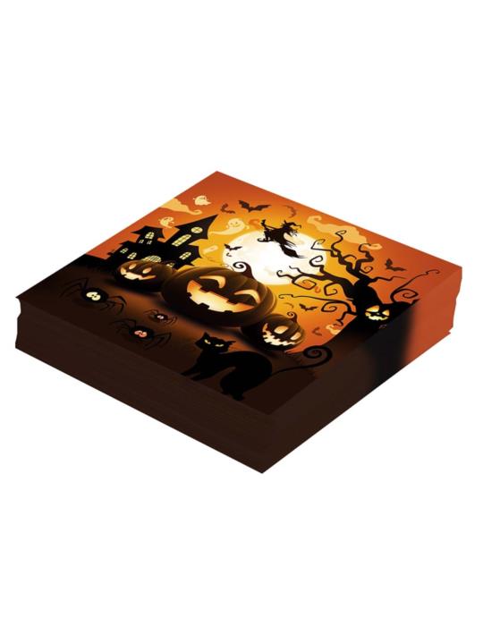 1Serwetki Straszna Dynia 12 szt 24307BZ halloween papierowe 33x33