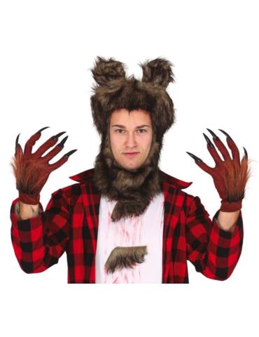 1Rękawiczki Wilkołaka z Pazurami 18908BZ Rękawice z futrem potwora