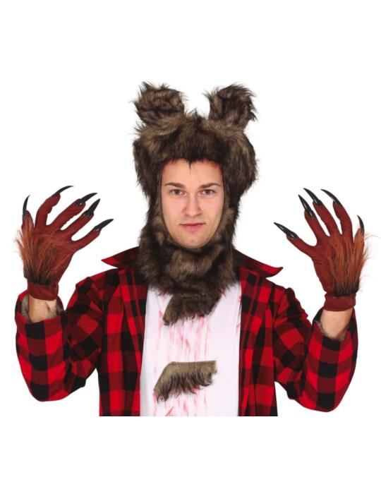 1Rękawiczki Wilkołaka z Pazurami 18908BZ Rękawice z futrem potwora