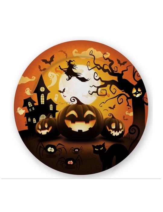 1Talerzyki Straszna Dynia 6 szt 24306BZ Halloween papierowe