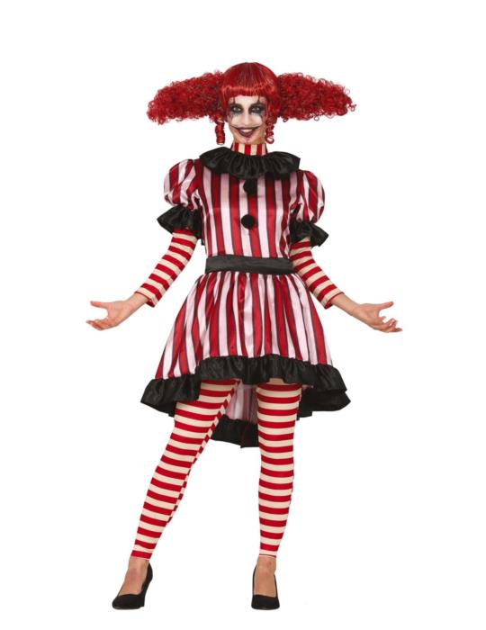 1Ad Strój Pani Klaun z Horroru 79021BZ sukienka halloween straszna