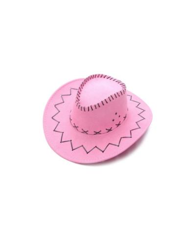 1Kapelusz Kowboj Różowy Welur TC2361R dzieciecy western kowbojski dziki zachód