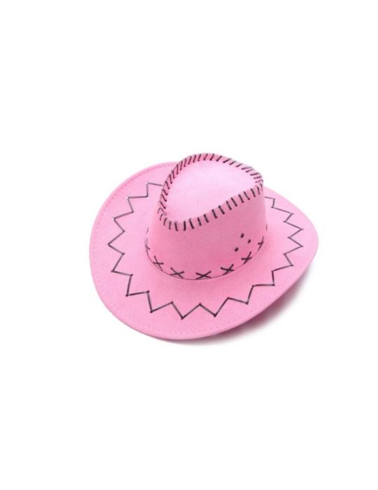 1Kapelusz Kowboj Różowy Welur TC2361R dzieciecy western kowbojski dziki zachód