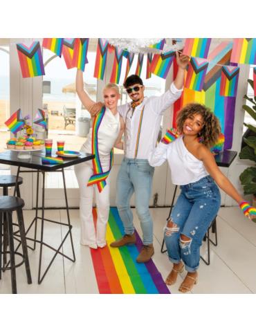 Talerzyki Multikolor Tęczowe 8szt 44629 23 cm Lgbt papierowe urodziny przyjęcia