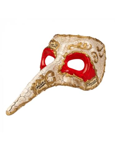 Maska Wenecka z Nosem biała 00342B męska