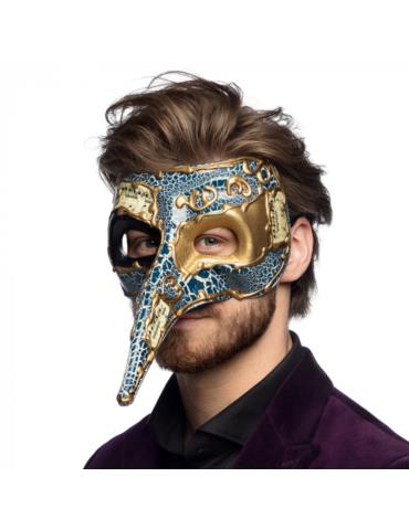 Maska Wenecka z Nosem niebieska 00342N męska