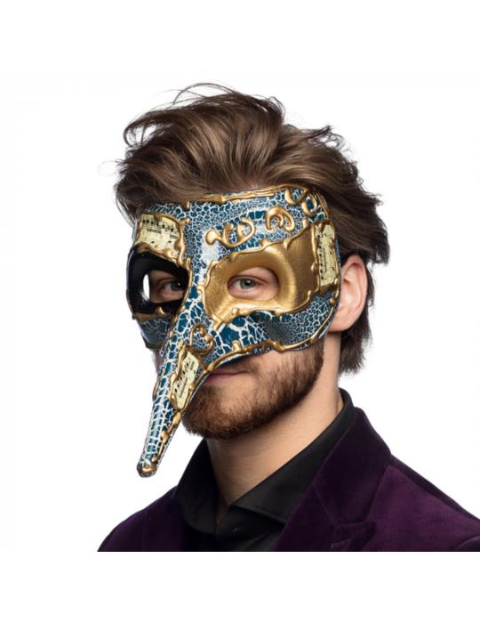 Maska Wenecka z Nosem niebieska 00342N męska