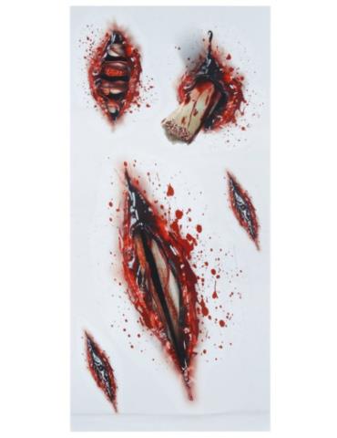 1Tatuaże Rany Blizny Zombi 5szt 24711BZ Halloween
