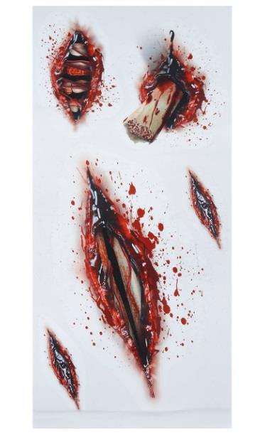 1Tatuaże Rany Blizny Zombi 5szt 24711BZ Halloween