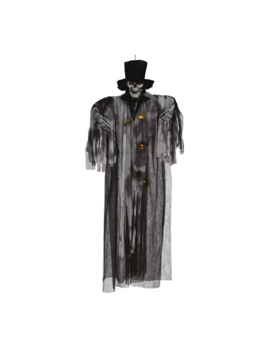 1Dekoracja Kościotrup Pan Młody 26512BZ Wisząca 180cm światło i dźwięk Halloween Andrzejki Zombie Party