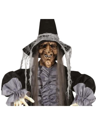 1Dekoracja Wisząca Czarownica 24418BZ Wiedźma światło i dźwięk Halloween Zombi Party Andrzejki