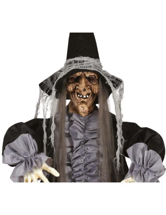 1Dekoracja Wisząca Czarownica 24418BZ Wiedźma światło i dźwięk Halloween Zombi Party Andrzejki