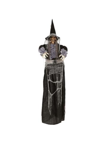 1Dekoracja Wisząca Czarownica 24418BZ Wiedźma światło i dźwięk Halloween Zombi Party Andrzejki