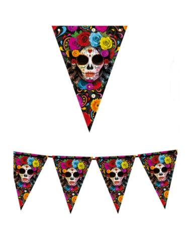 1Flagi girlanda Halloween 3m 24715BZ Czaszki Los Muertos Meksykańskie