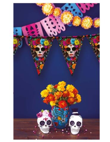 1Flagi girlanda Halloween 3m 24715BZ Czaszki Los Muertos Meksykańskie