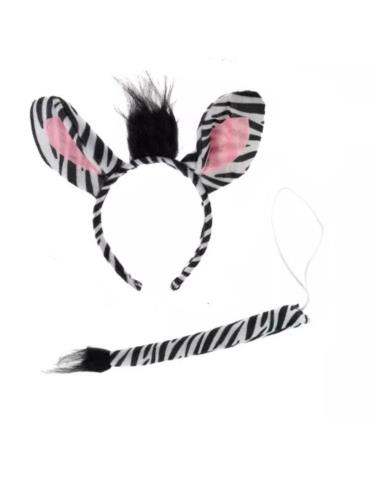 1Zestaw Zebry Zebra Opaska Ogon DZD20602 Zoo zwierzęta Zebra