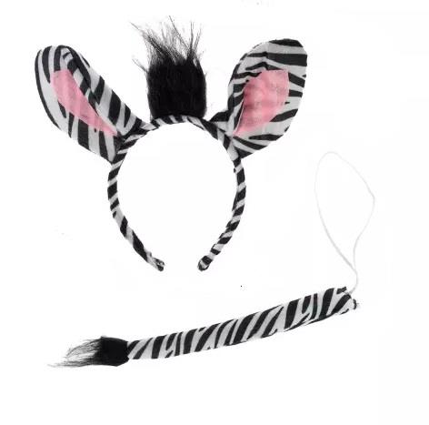 1Zestaw Zebry Zebra Opaska Ogon DZD20602 Zoo zwierzęta Zebra