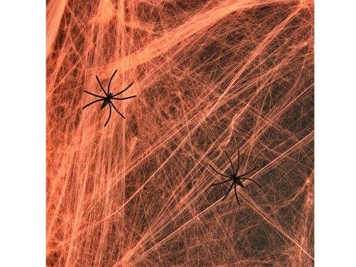 1Pajęczyna Halloween pomarańczowa A0099P 20g z pająkami Andrzejki Zombie Party