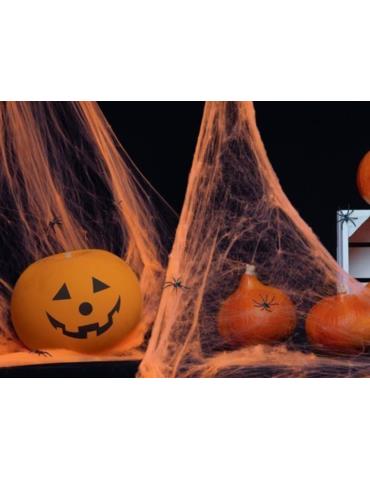 1Pajęczyna Halloween pomarańczowa A0099P 20g z pająkami Andrzejki Zombie Party