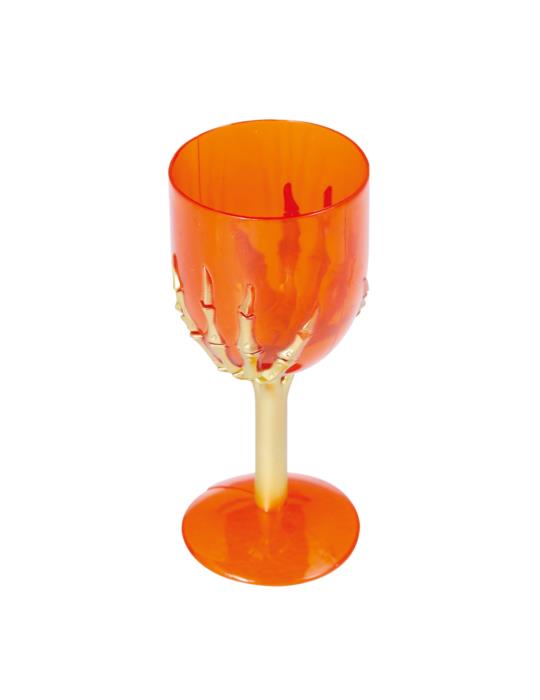 Kielich Halloween Czarownicy 18cm 26752 BZ Kieliszek pomarańczowy z ręką