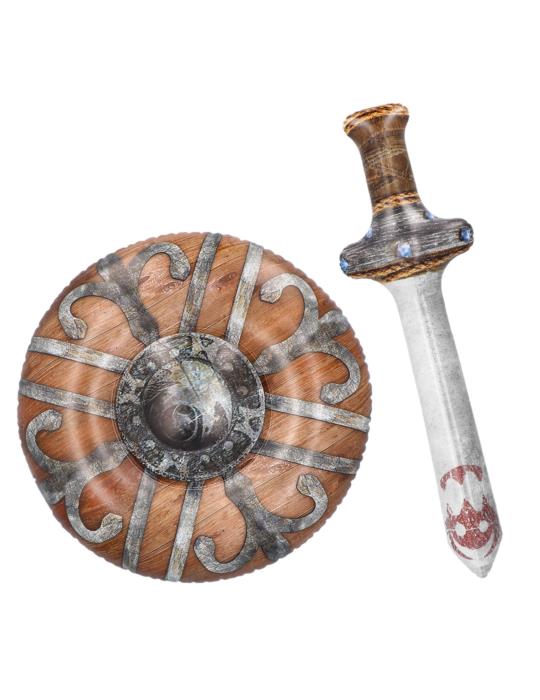 1Zestaw Wikinga Miecz+Tarcza 43996 Rycerza Nadmuchiwane
